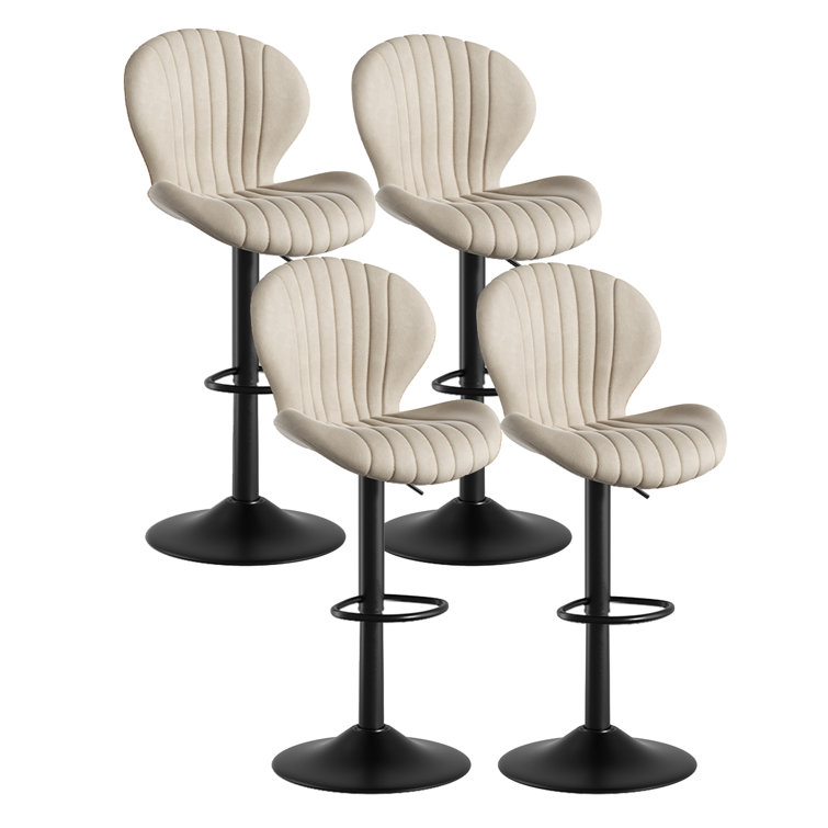 Hokku Designs Wax Leather Swivel Adjustable Height Bar Stool,Counter